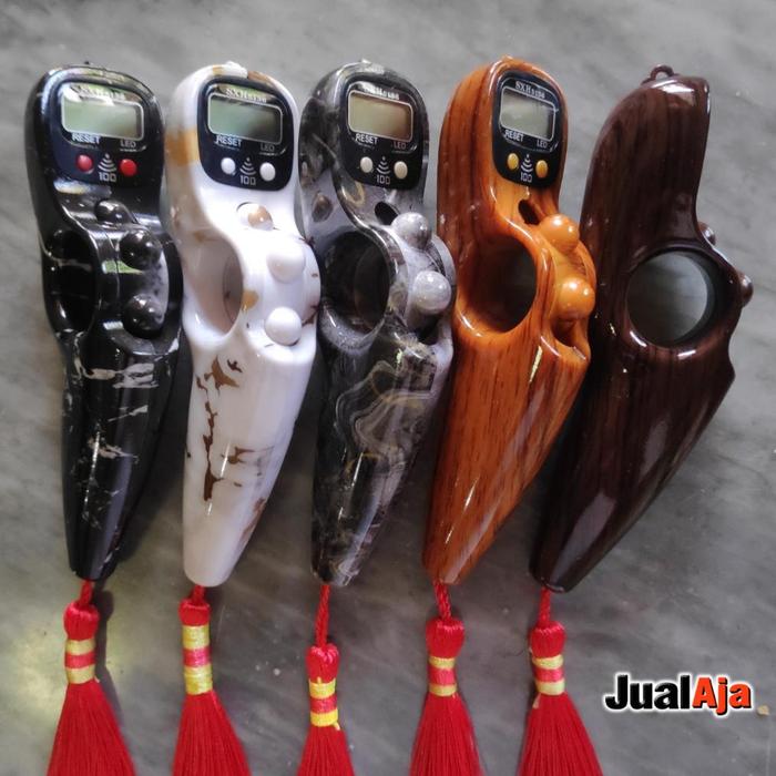Tasbih Digital Alarm Bunyi Beep 100 Motif Marmer dan Kayu + Lampu LED Premium Alat Hitung