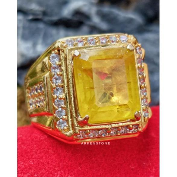 CINCIN BATU PERMATA YELLOW SAFIR CHATAM SUPER (HIGH QUALITY) Sale