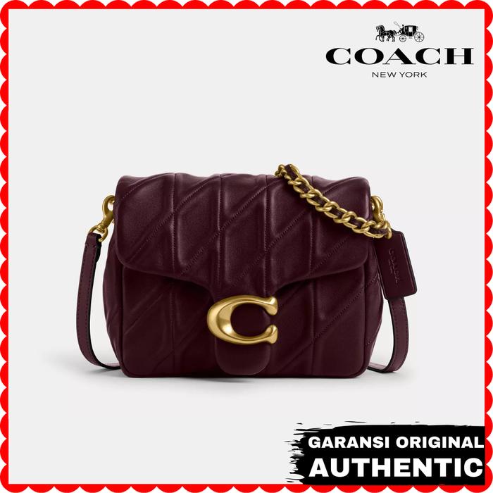 Tas Coach Wanita Square Tabby Shoulder Bag Maroon Original Store Branded Authentic