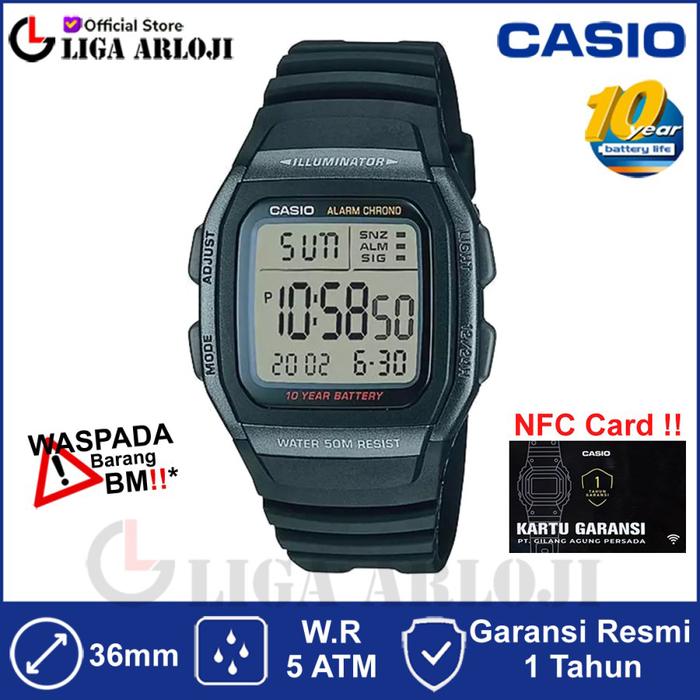 CASIO W-96H-1BVDF - Jam Tangan Pria Digital Hitam W96H W-96H-1B