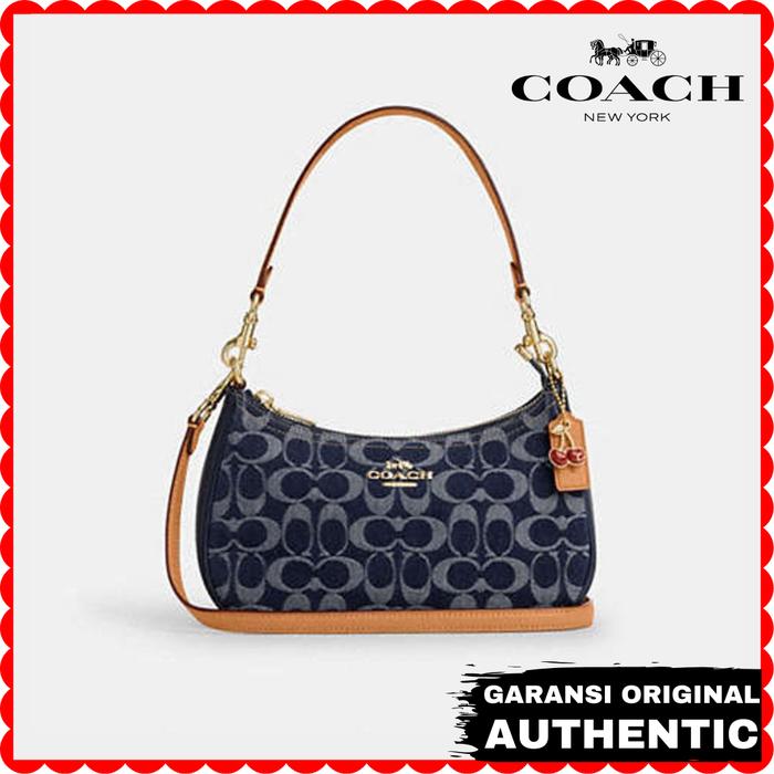 Tas Coach Wanita Teri Shoulder Bag Denim Original Store Branded Authentic