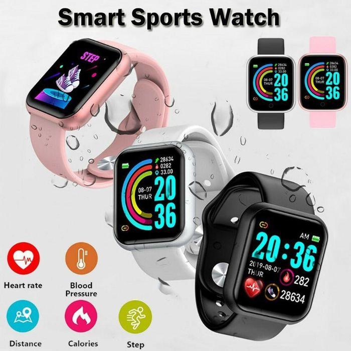 Jam Tangan Pintar Android Pria Wanita Smartwatch Imo Y68 D18 116Plus Y65 V8 Tahan Air Sport Bluetoot