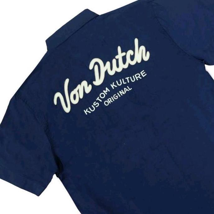 Von Dutch Workshirt Pria Original Store Promo - Kemeja Navy