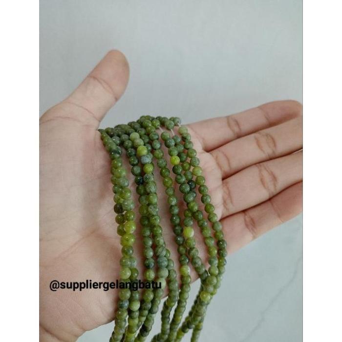 Promo Bahan Batu Alam Giok green jade hijau 4mm sojol Sulawesi Berkualitas