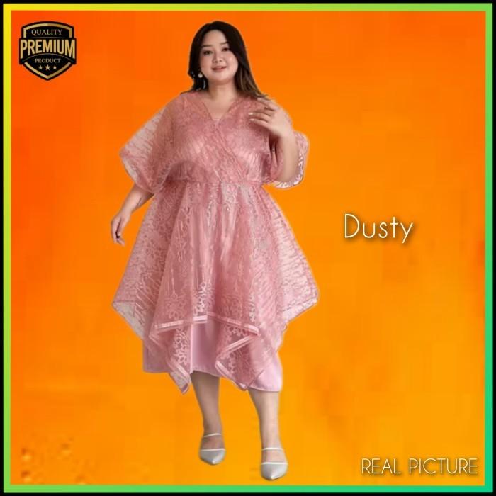 Baju Gaun Pesta Wanita Jennie Jumbo LD 125 Dress Kondangan Dusty