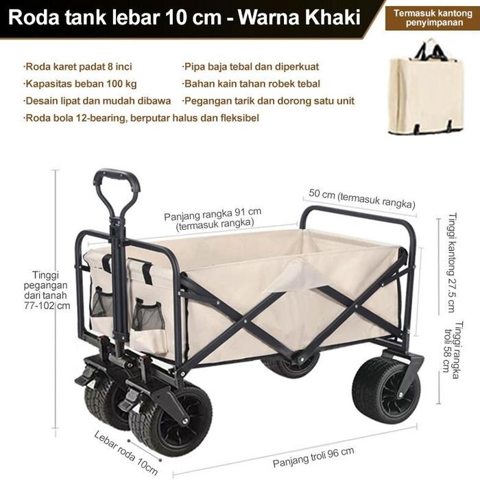 Best seller 【COD】Troli Lipat Gerobak Keranjang Portable Lipat Piknik Camping Outdoor Gerobak Lipat 1