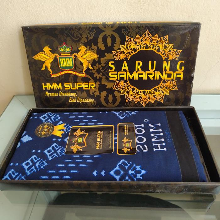Sarung HMM Super - Biru Polos Tumpal