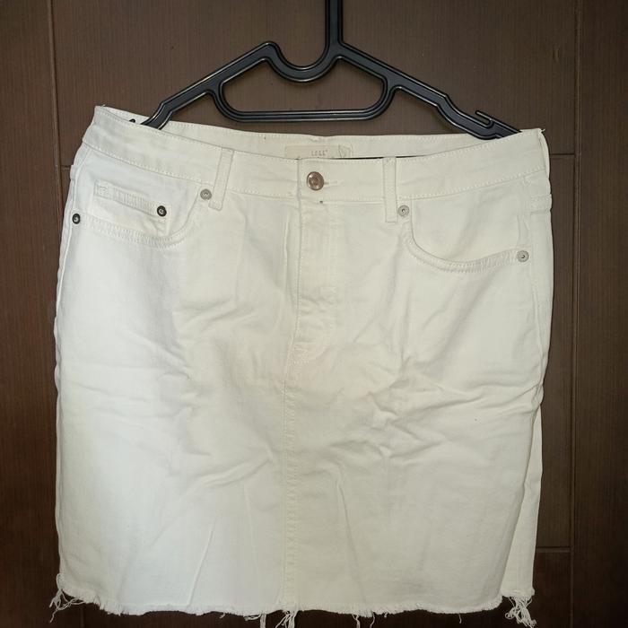 Rok Denim Putih H&M L.O.G.G Jeans Preloved Skirt