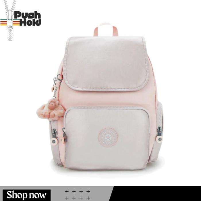 Kipling CITY ZIP S Backpack KIPKPKI56343EL1 Tas Ransel Wanita Original - Pink Shine Bl