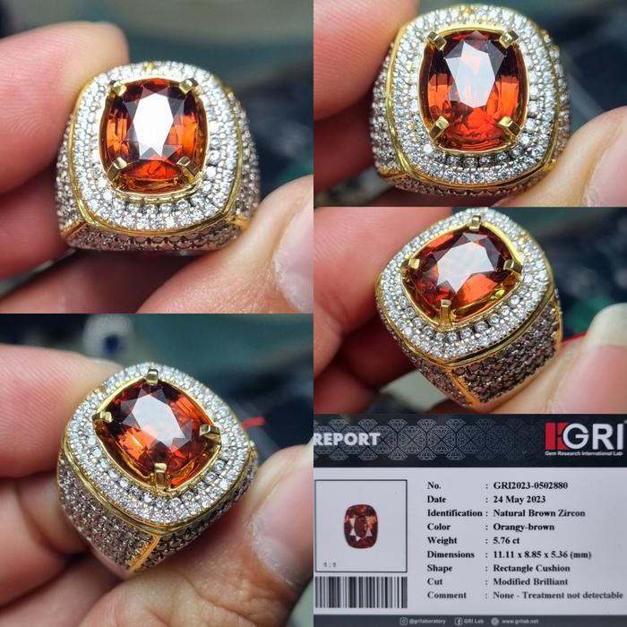 Natural Brown Zircon 5.76cts memo GRI Good Quality Good Luster