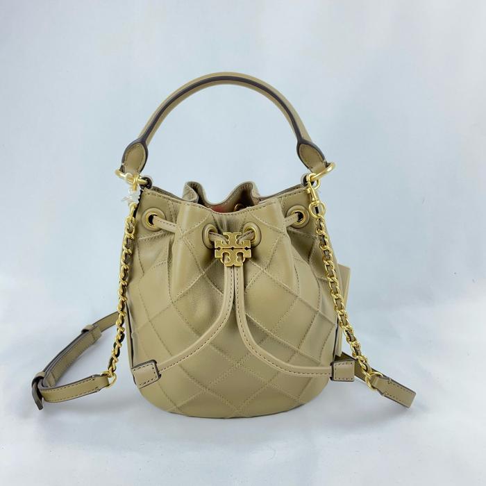 tas wanita tb fleming soft small bucket bag pebblestone vj