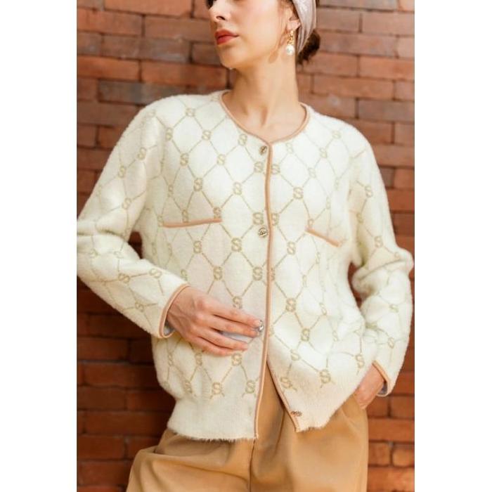 Carla Wicker Sweater Blair Outer Off Zoey Jacket White Ivy Plaid Cardigan Black Buttonscarves Bslady