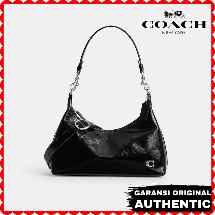 Tas Coach Juliet 30 Shoulder Bag Black Silver Signature Wanita Original Store Branded Authentic