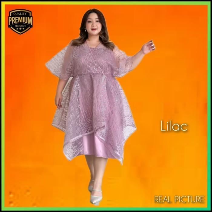 Baju Gaun Pesta Wanita Jennie Jumbo LD 125 Dress Kondangan Lilac