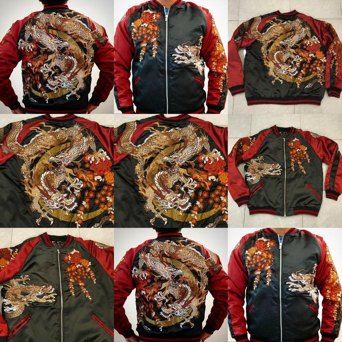 Sukajan Dragon Moon Crescent Full Bordir