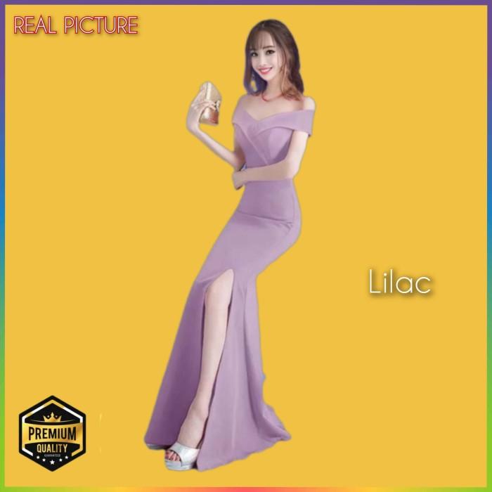 Gaun Pesta Perempuan Jacklin Gaun Wanita Elegan Wanita Dress Lilac