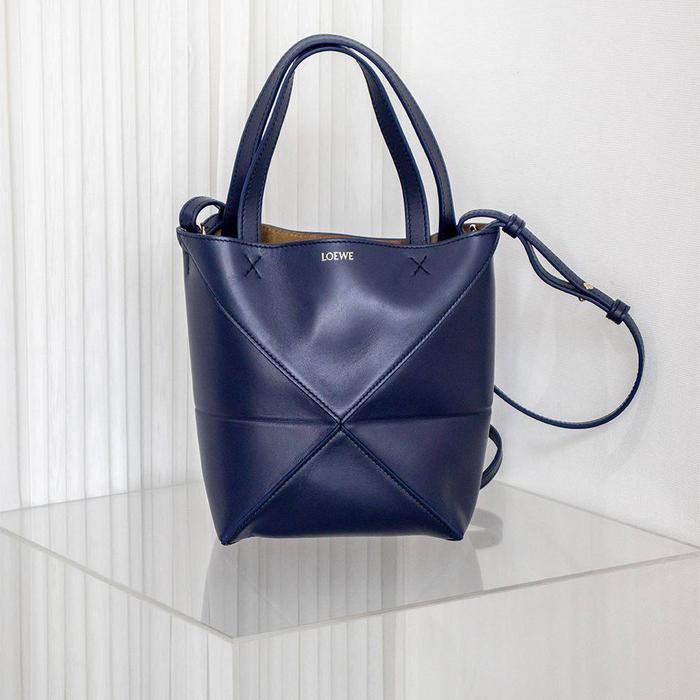 LOE Puzzle Fold Tote Bag Mini Abyss Blue Size 20 x 16,5 x 9,5cm