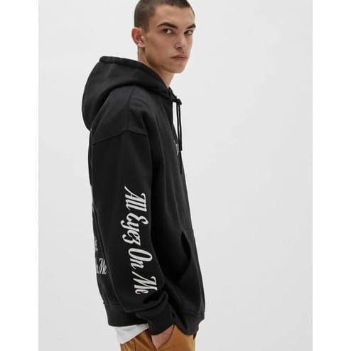 TERBARU JAKET HOODIE PULL AND BEAR TUPAC MOTIP PULLPRINT BAHAN TEBAL GRAMASI 280 / JAKET SWEATER HOO