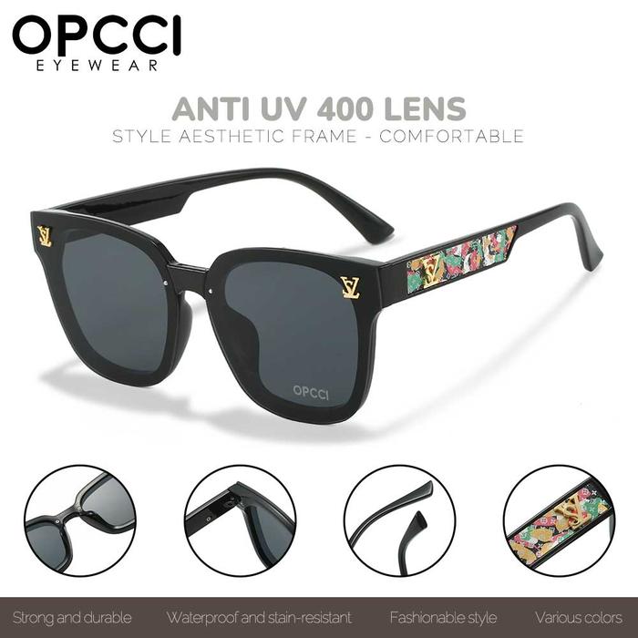 OPCCI Kacamata Sunglasses Kotak Anti UV 400 Bahan TR90 Style Kotak Fashion Pria Wanita Anti Silau Tr