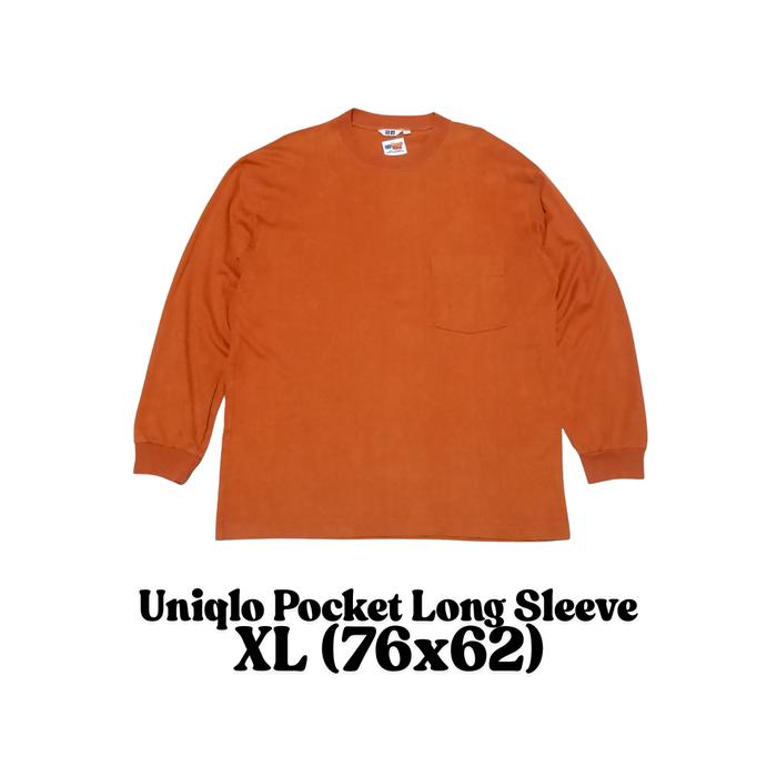 Uniqlo Basic Long Sleeve Pocket Oversized t-shirt ! size XL | ULs04