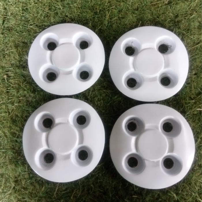 (1Set /4PCS) Center dop velg kaleng PCD 4x114 PUTIH bisa untuk Ring 13 Ring 14,Ring 15,Ring 16,Ring 