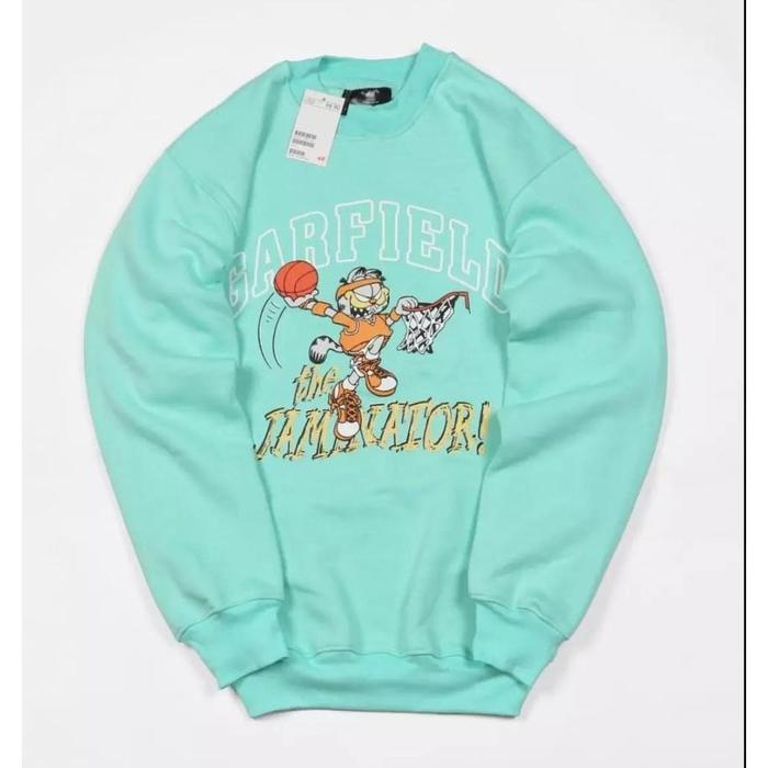 (COD) SWEATER HOODIE CREWNECK NASA HM GARFIELD ORIGINAL DISTRO PUTIH PREMIUM UNTUK PRIA DAN WANITA G