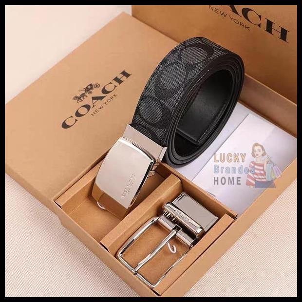 Aksesoris Pria Ready Tali Pinggang Gesper Coach Reversible Belt Signature Leather Original Best Qual