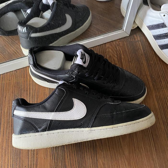 Nike court vision low black white casual original murah - sneakers second marker