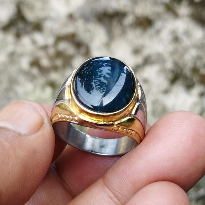 batu bacan doko coklat keristal biru kenari original