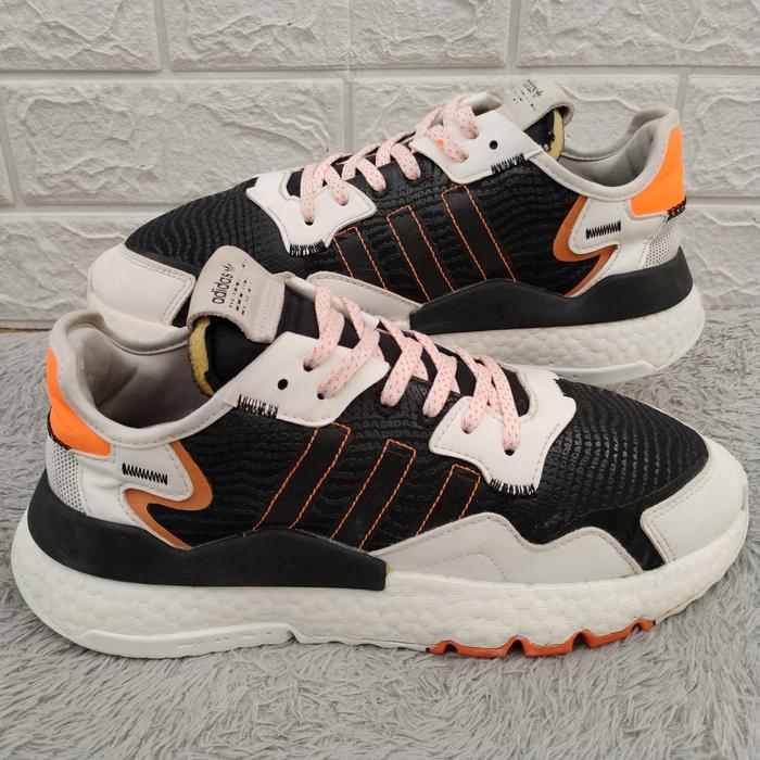 Sepatu Dewasa Second Adidas Nite Jogger Cloud White Core Black Solar Orange Bekas Preloved