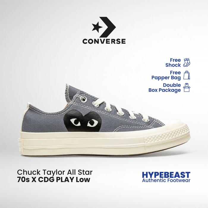 Converse 70s CTAS LOW x CDG PLAY Steel Grey Original