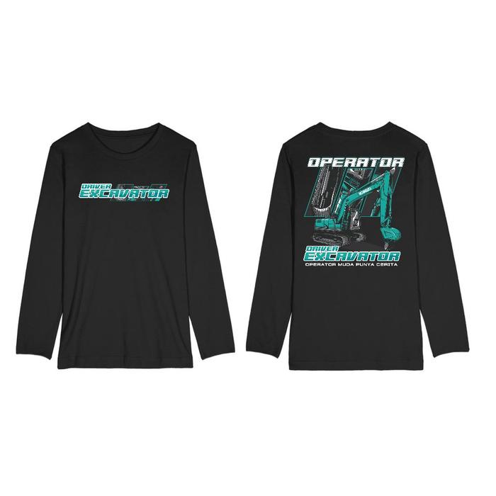 KAOS LENGAN PANJANG DRIVER EXCAVATOR KOBELCO OPERATOR MUDA PUNYA CERITA BIG SIZE JUMBO