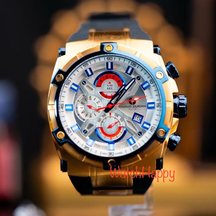 JAM TANGAN PRIA ANALOG CHARLES JOURDAN CJ1022-1512C / CJ 1022 / CJ1022 QUARTZ MOVEMENT CHRONOGRAPH S