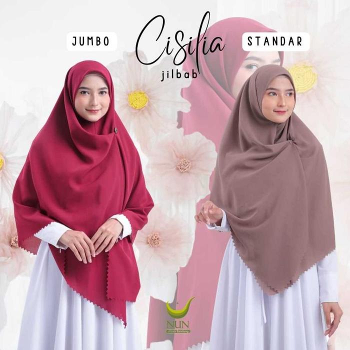 Jilbab Cisilia Nun Jilbab / Segiempat Instan Kancing Non Pet / Segiempat Instan 130