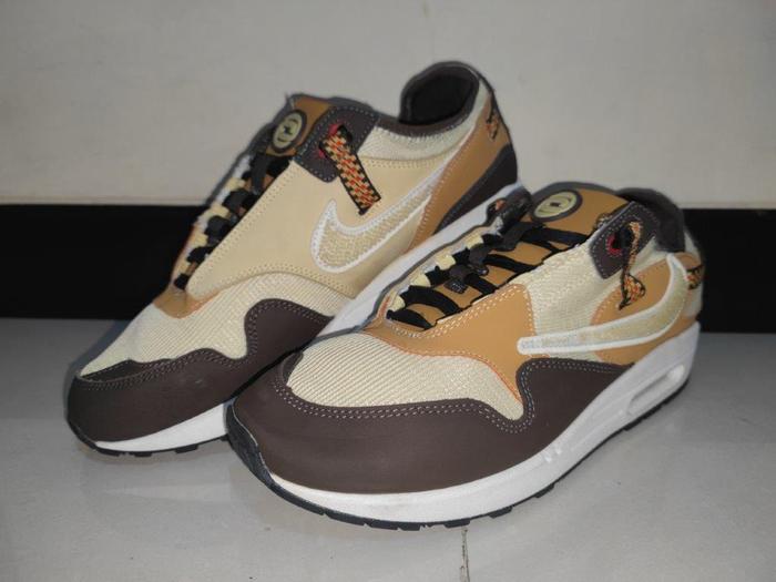N1k3 Air Max 1 X Traviss Scott Borique Brown, Size 47.5/31cm Vietnam (2nd Kondisi 98%)
