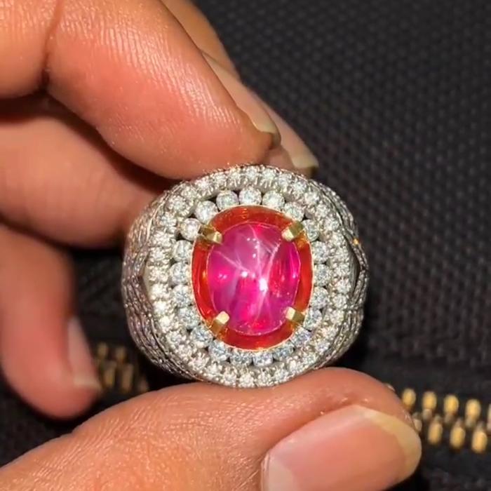 Natural Ruby Star Burma Myanmar 4 crt up No Heated memo gri