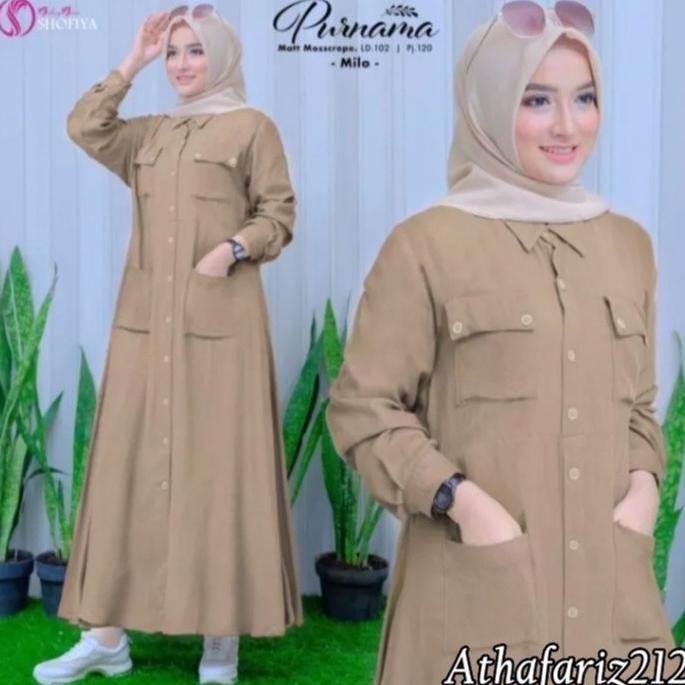 Baju Muslim Wanita Terbaru 2024 Games Dewasa Dres Pengajian Seragam Ibu Korea Style Elegan Mewah Max