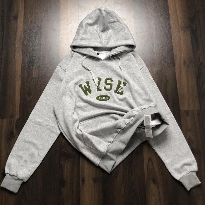 Jaket Sweater Hoodie Wyse Abu Abu Bordir Fulltag Mirror Original Jaket Premium