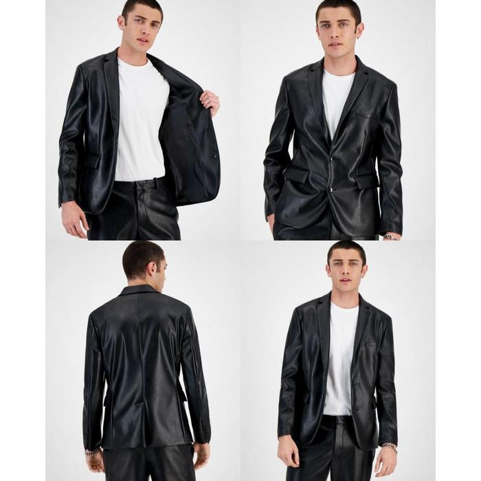 INC Men's Twilight Slim-Fit Faux-Leather Suit Jacket - 7180