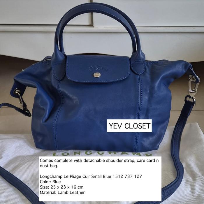 LC cuir medium blue bag with longstrap preloved