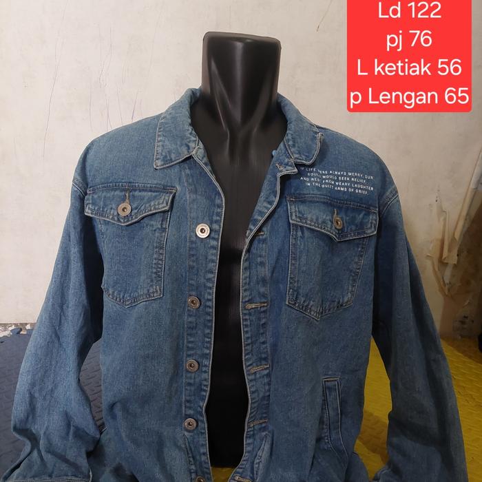 Clride jaket jeans pria jaket denim pria ukuran besar oversize