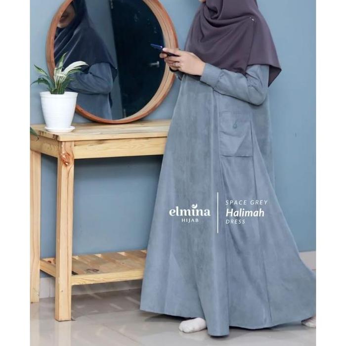 Halimah Dress gamis corduroy by Elmina hijab