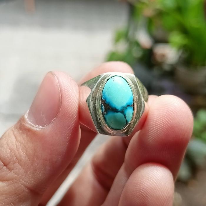 Pirus Mesir Biru ring perak