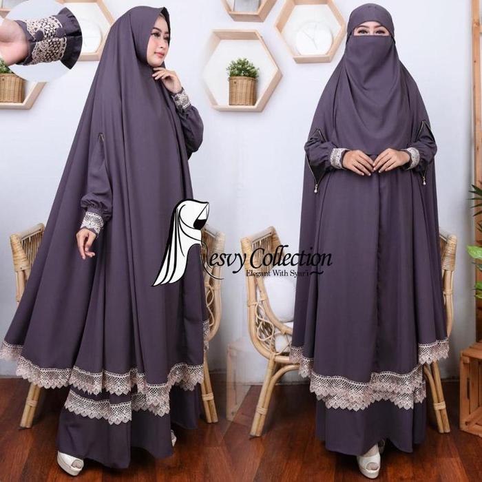 Gamis syari alya set by Resvy_collection