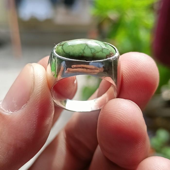 Pirus Persia Hijau Pupus Ring Perak