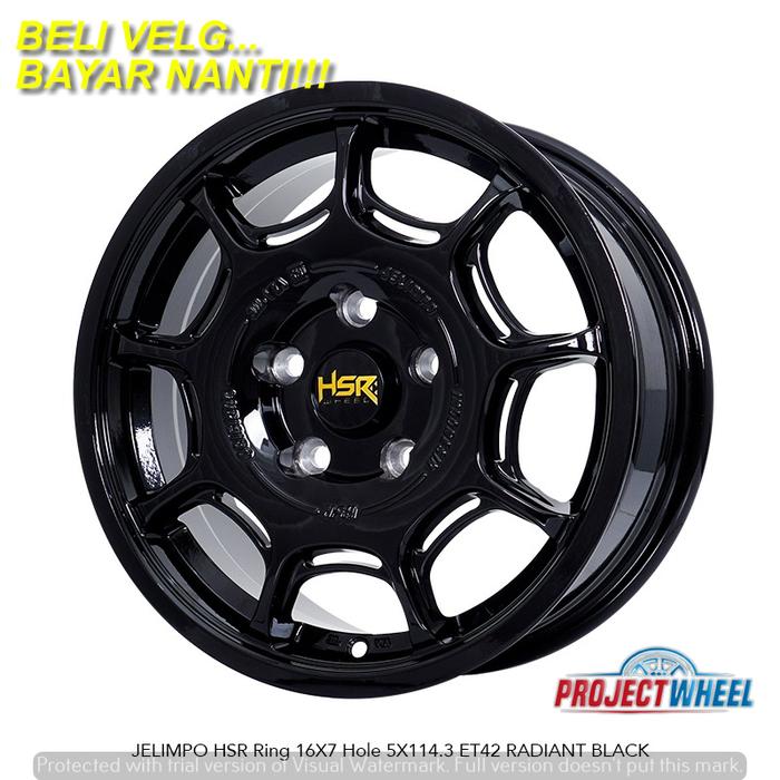 Velg mobil Innova Ertiga Xpander r16 HSR Jelimpo ring 16 5x114.3 Radiant Black new model - Toko pele