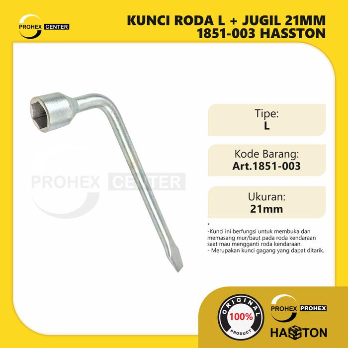 HASSTON PROHEX 1851-003 Kunci Roda L 21mm Congkel Ban Wheel Nut Wrench