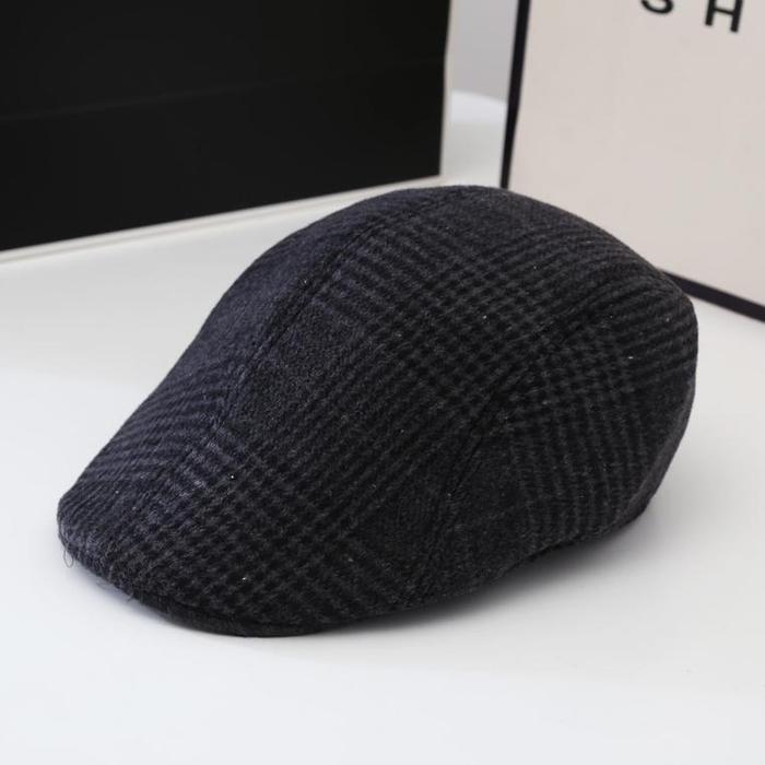 Ready Stok Topi Vintage Peaky Blinders Topi Baret Newsboy Topi Pelukis Flat Cap - Coklat Kotak