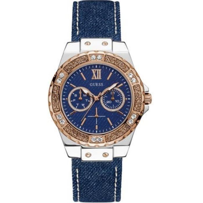 Guess W0775L10 biru silver jam tangan cewek original