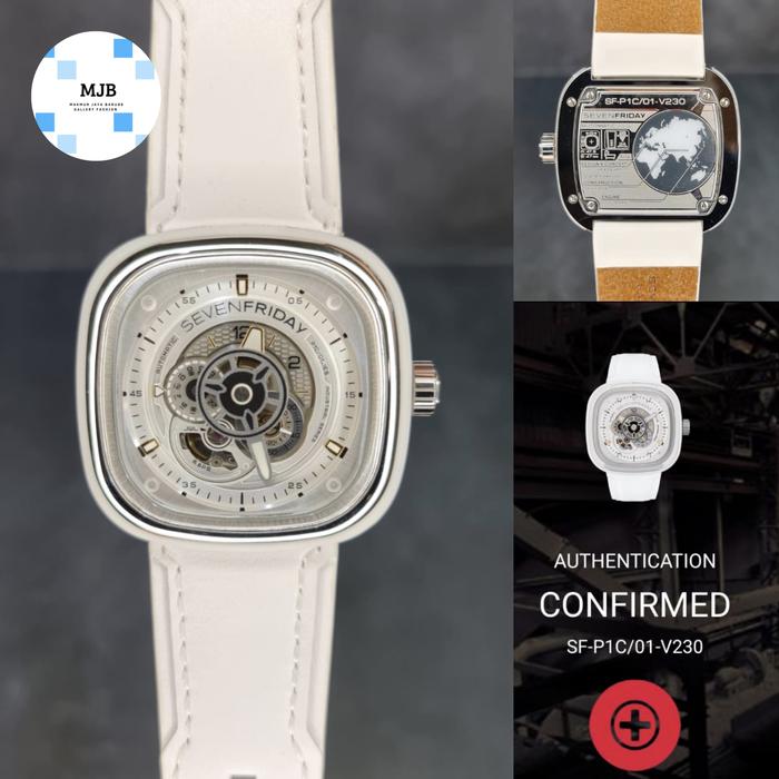 Jam pria sevenfriday SF-P1C/01-V230 strap white authentication D.47mm